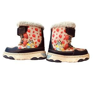 Kids Fun Bluey Winter Boots - Red and Black